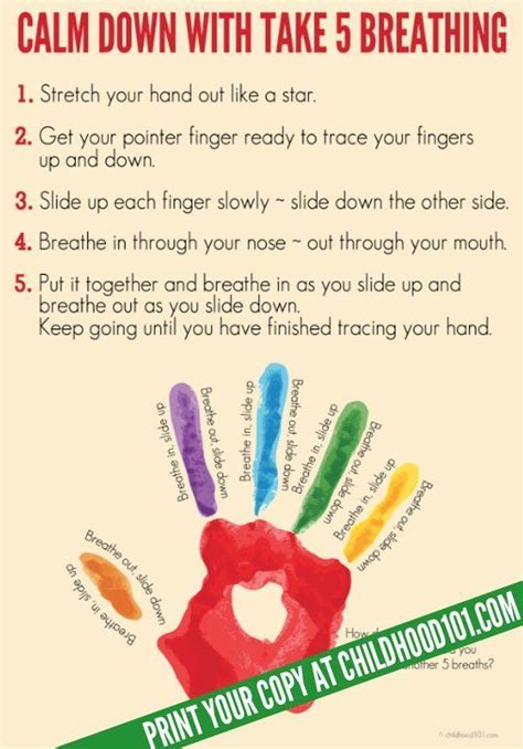 Take 5 Breathing Exercise for Kids | Work | Exercise for kids, Mindfulness for kids, Social ...