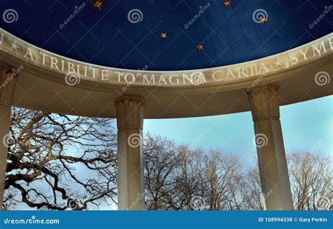 Runnymede, Surrey, UK - Jan 22 2017: Magna Carta Memorial Monum ...