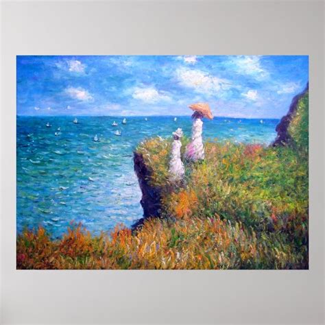 Claude Monet: Cliff Walk at Pourville Poster | Zazzle.com