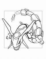 Rayquaza Pokemon Coloring Drawing Pages Mega Ausmalbilder Base Normal  sketch template