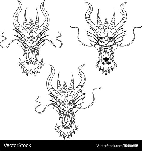 Dragon head tattoo Royalty Free Vector Image - VectorStock