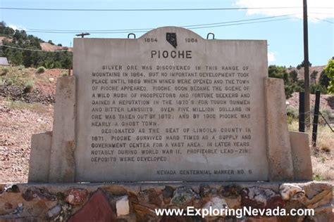 Photographs of Pioche, Nevada - A sign detailing the colorful history ...