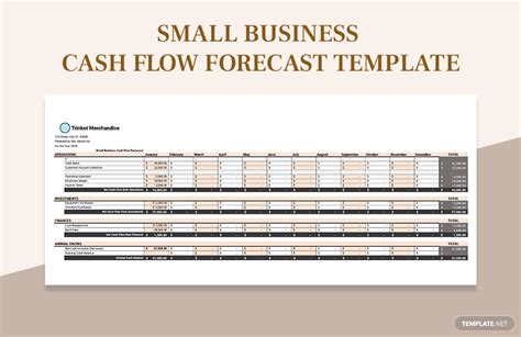 Small Business Cash Flow Forecast Template - Google Sheets, Excel ...