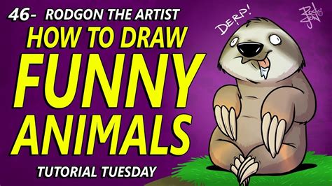 46 - HOW TO DRAW FUNNY ANIMALS - TUTORIAL TUESDAY - YouTube