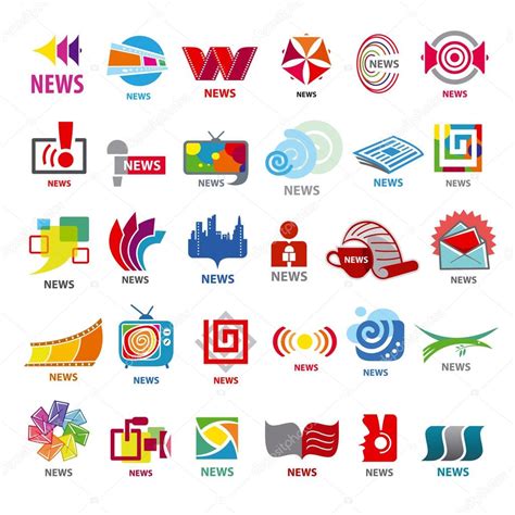 Biggest collection of vector logos news — Stock Vector © artbutenkov ...