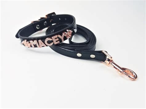 Personalized Dog Collar Dog Name Collar Rose Gold and - Etsy