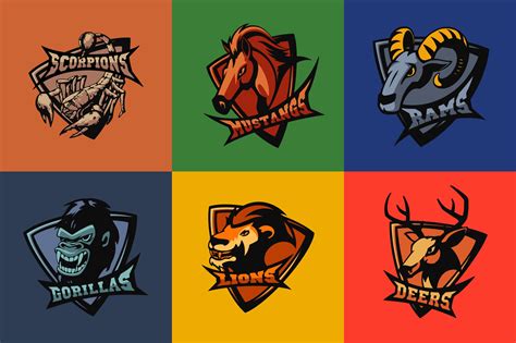 Sport team mascot logo set. | Icons ~ Creative Market