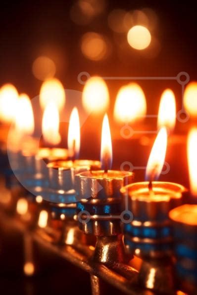 Beautiful Picture of a Menorah with Lit Candles stock photo | Creative ...