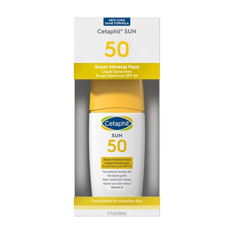 Cetaphil Sheer 100% Mineral Liquid Sunscreen for Face With Zinc Oxide ...