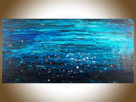 Blue Abstract Art Canvas Art Wall Art Gift for Her Gift for - Etsy