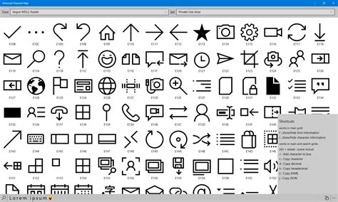 Character Map Symbols