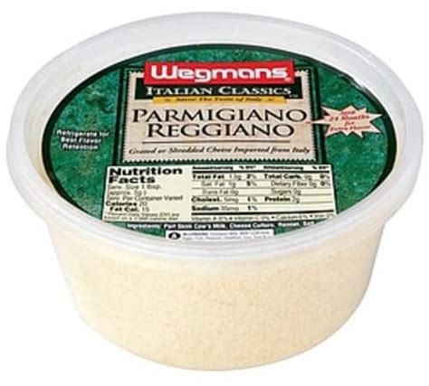 Wegmans Parmigiano Reggiano, Grated Cheese (Shredded) - 1 lb, Nutrition Information | Innit