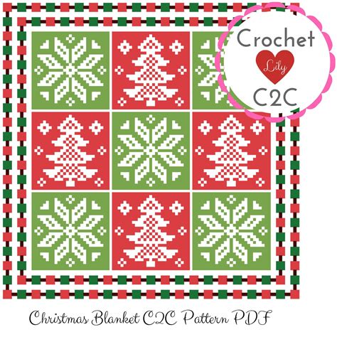 Christmas Blanket Christmas Tree C2C Crochet Pattern C2C | Etsy