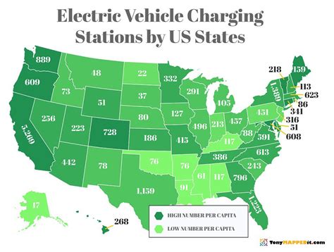 This Map Shows The Number Of Electric Vehicle Charging Stations In Each ...