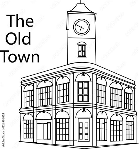 vector illustration of buildings phuket old town at phuket town Stock ...