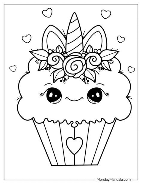 Cute Cupcake Coloring Pages Printable