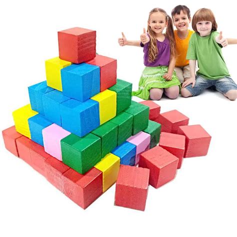 Aliexpress.com : Buy 2cm Children Kids Wooden Building Blocks Square ...