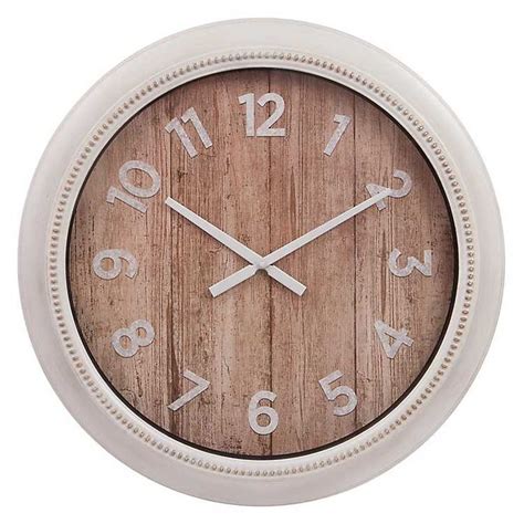 White Distressed Rustic Barn Wood Face Wall Clock from Kirkland's ...