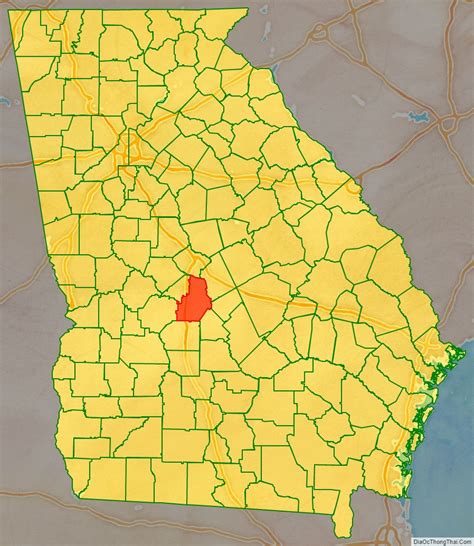 Map of Houston County, Georgia - Thong Thai Real