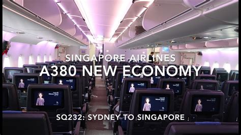 SINGAPORE AIRLINES A380 NEW ECONOMY onboard Sydney to Singapore ...