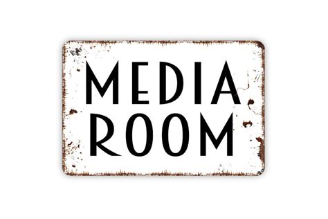 Media Room Sign Metal Sign Farmhouse Contemporary Modern - Etsy