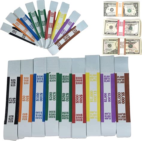 Buy Money Bands Currency Sleeves Straps – Made in USA (Pack of 330) Self-Adhesive Assorted Money ...