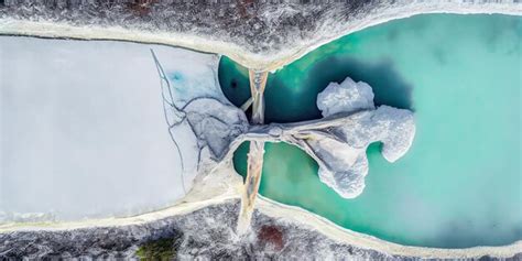 Premium Photo | Drone winter landscape nature in iceland