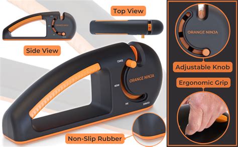 Amazon.com: Orange Ninja 4-Stage Knife Sharpener - Premium Kitchen ...