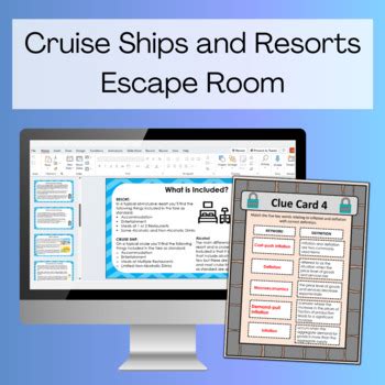 Cruise Ships and Resorts - Tourism and Hospitality - Escape Room