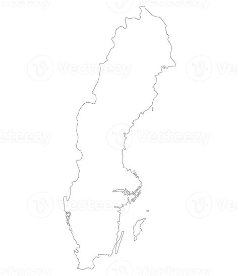 Sweden map. Map of Sweden in white color 35627638 PNG