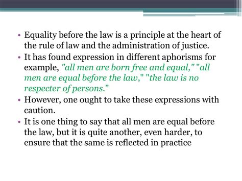 EQUALITY BEFORE THE LAW