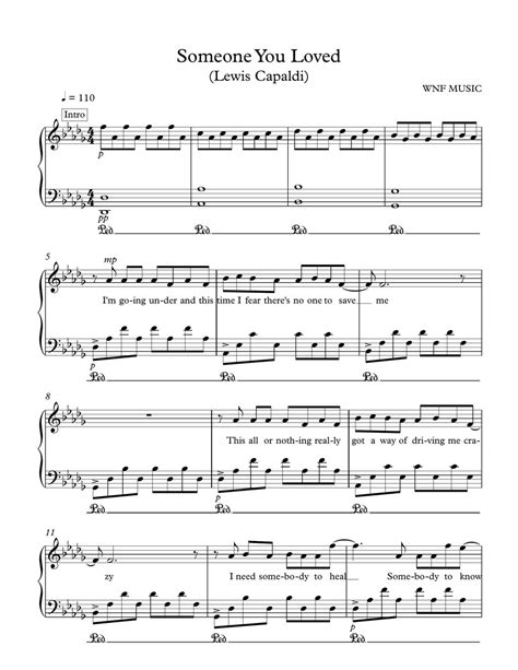 Lewis Capaldi Someone You Loved Piano Sheet