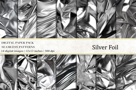 Silver Foil Digital Papers Graphic by BonaDesigns · Creative Fabrica