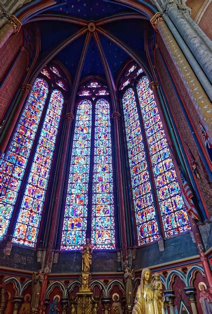 Premium Photo | Stained glass window at amiens cathedral of notre dame in hotte-de-france region ...