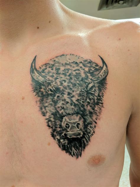 Bison done by DJ at Tattoo Alley in Bozeman, Montana : r/tattoos