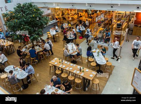 Paris, FRANCE, High Angle, People inside Italian Food Court, Store and ...