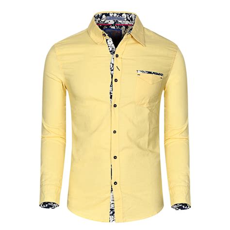 Plus Size Men Fredd Marshall New Fashion Casual Dress Shirt Long Sleeve Mandarin Collar Shirt ...