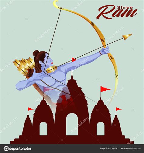 Shree Ram Navami Celebration Lord Rama Bow Arrow Ayodhya Ram Stock ...