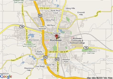 Map of Rochester Marriott Mayo Clinic Area, Rochester