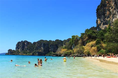 Soaking Up The Sun On Railay Beach: Krabi/Aonang, Thailand