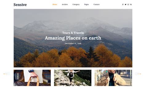 Sensive-Free Bootstrap 4 HTML5 Travel Blog Website Template