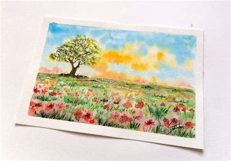 Watercolor tutorial: Simple field of flowers step by step - My Art Aspirations