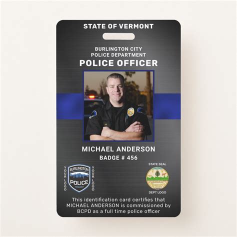 Law Enforcement Personalized Photo Police ID Card Badge | Zazzle