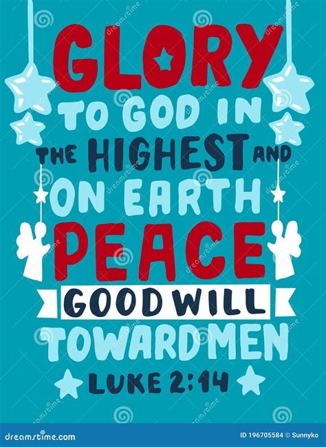 Hand Lettering with Bible Verse Glory To God in the Highest and on Earth Peace Stock ...