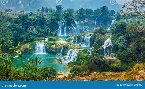 Detian Waterfall In China Changbai Mountain Waterfalls In China Stock Photo - Image: 53249873