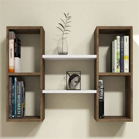 Bambi Wall Mounted Bookcase, Walnut & White - BrandAlley