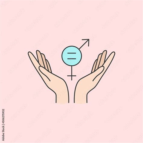 Symbol of gender equality. Gender equality logo in flat style Stock ...