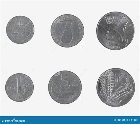 Italian lira coins stock image. Image of wealth, denominations - 132959513