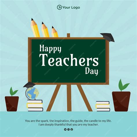 Premium Vector | Happy teachers day banner design template