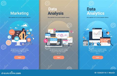 Web Design Template Set for Marketing Data Analysis and Data Analytics ...